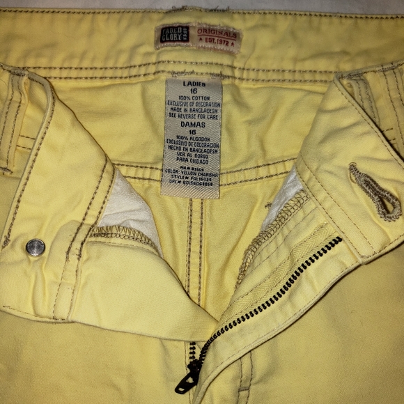 Faded Glory 16 pale yellow cotton capri - Picture 6 of 14